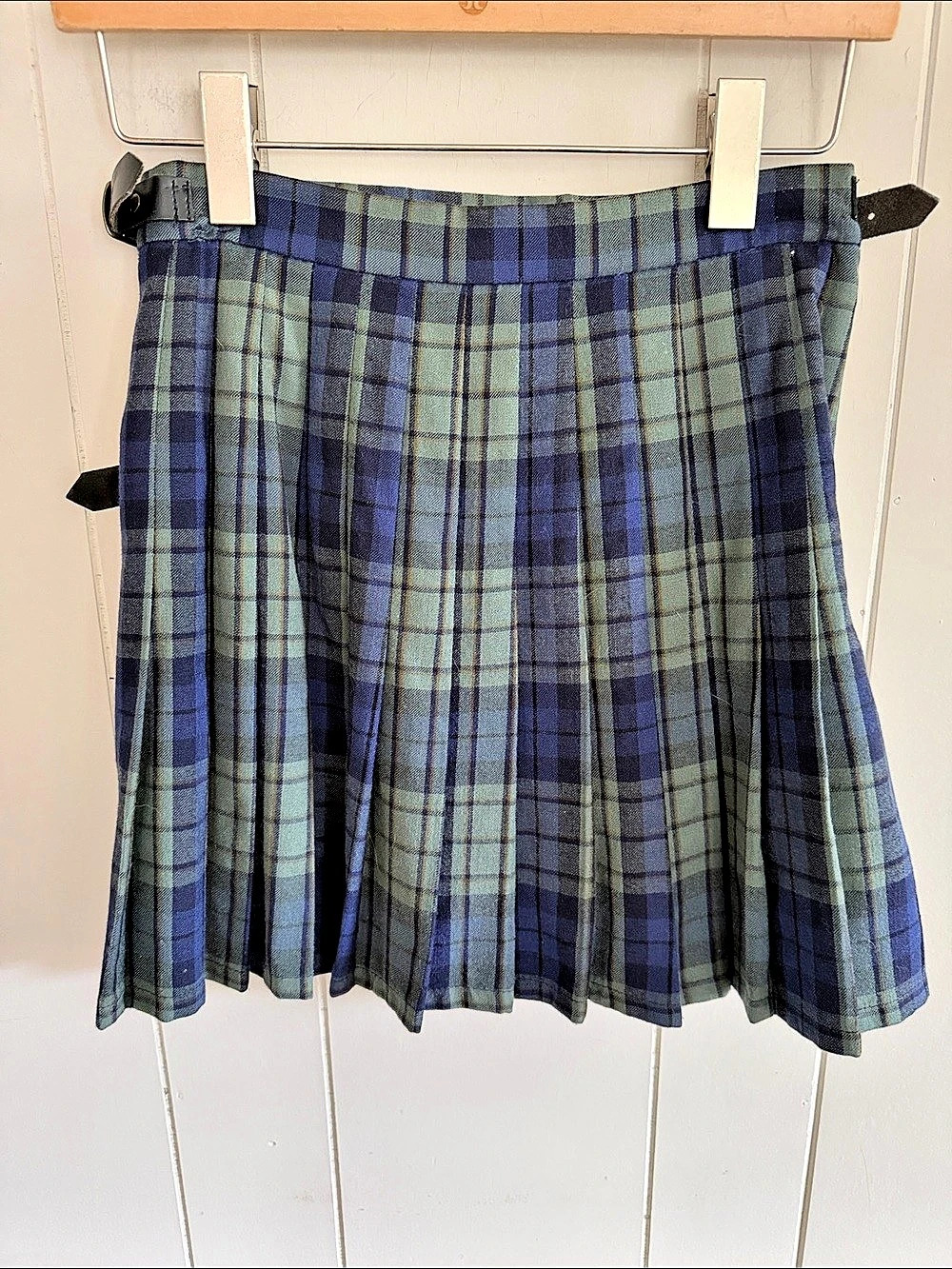 Laura Ashley Vintage Wool Great Britain Plaid Tartan Mini Skirt XS 90s Grunge - Picture 4 of 13